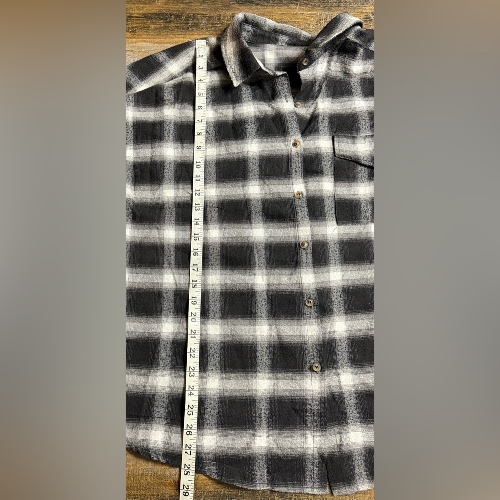 Pink Lily x Darylann Denner Black and White Plaid Button Down Shirt - Picture 7 of 8